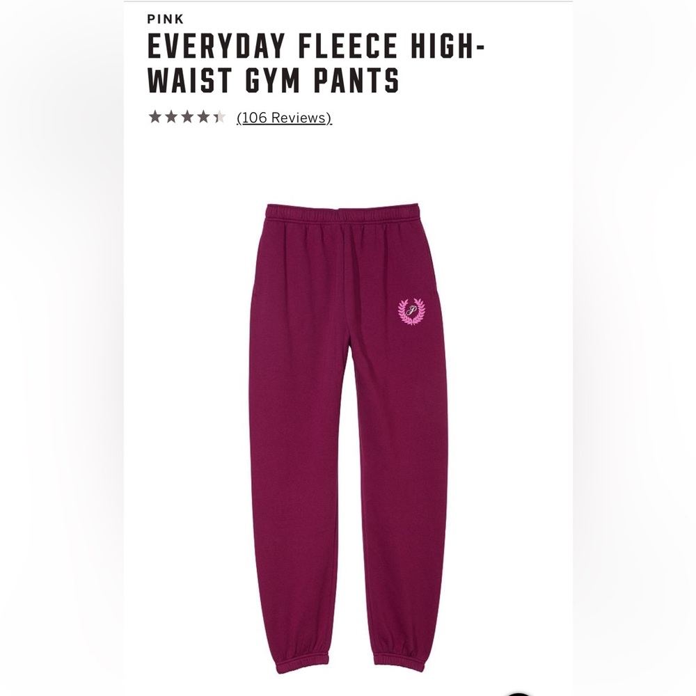 🆕 PINK Fleece High-Waist Gym Pant MEDIUM - Picture 2 of 12